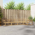 Outdoor-Sofagarnitur 5 pcs Weiß 327 x 168,5 x 73 cm