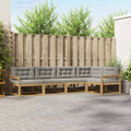 Outdoor-Sofagarnitur 4 pcs Weiß und Hellgrau Polyester