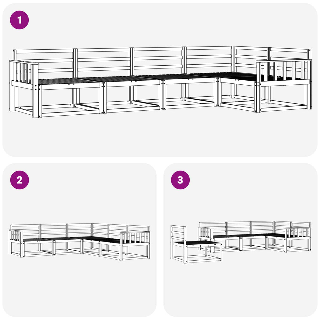 Outdoor-Sofagarnitur 5 pcs Weiß 327 x 168,5 x 73 cm