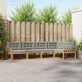 Outdoor-Sofagarnitur 4 pcs Weiß und Hellgrau Polyester