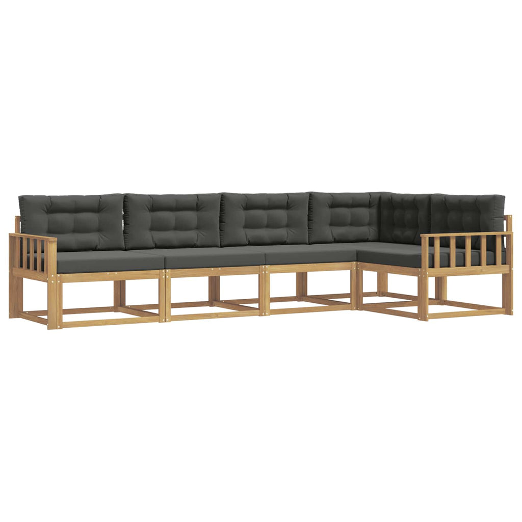 Outdoor-Sofagarnitur 4 pcs Weiß und Anthrazit Polyester