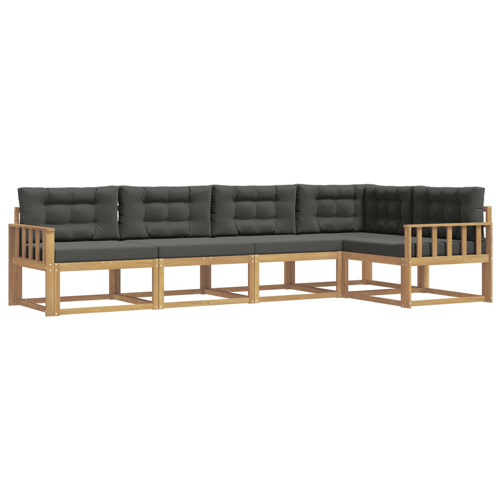 Outdoor-Sofagarnitur 4 pcs Weiß und Anthrazit Polyester