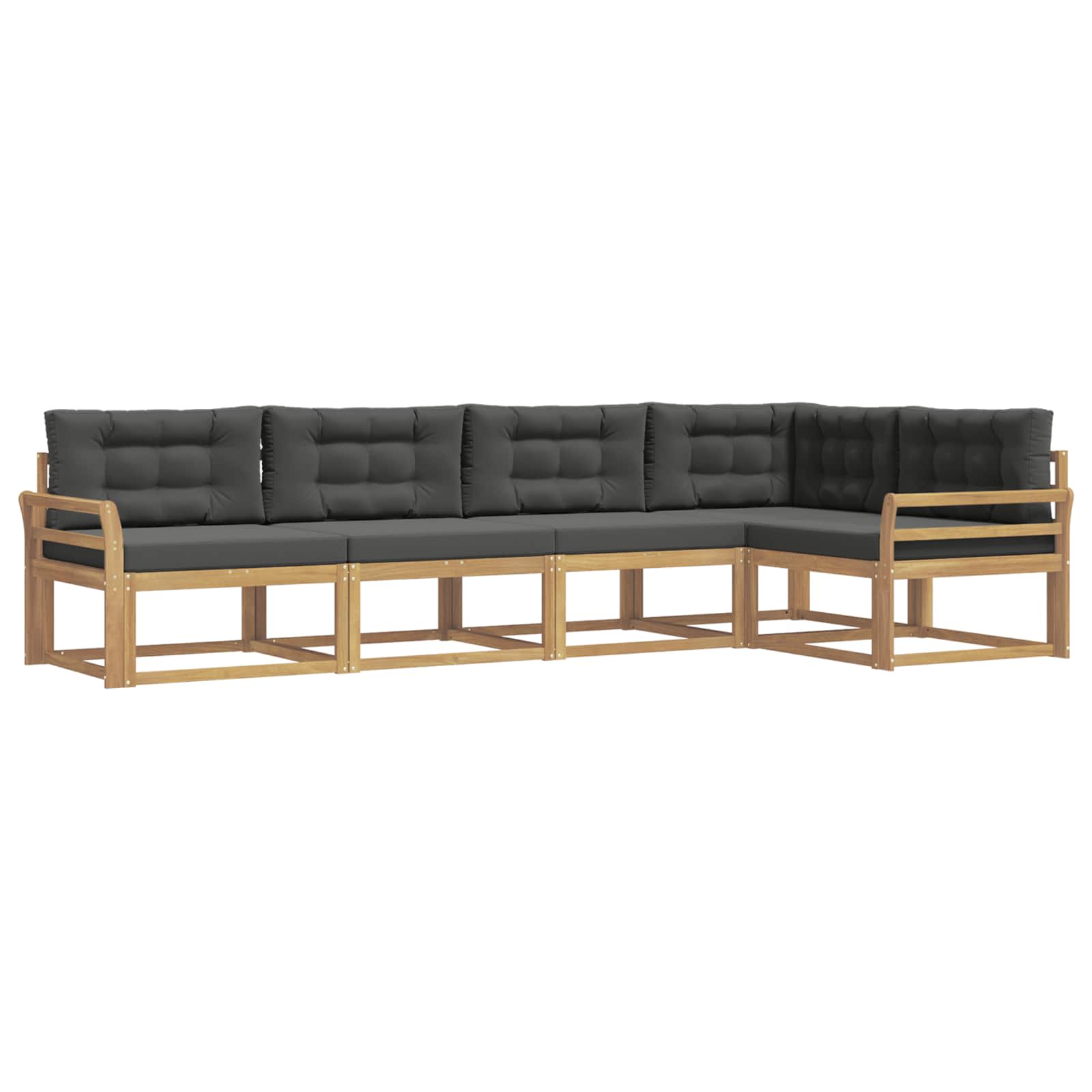 Outdoor-Sofagarnitur 4 pcs Weiß und Anthrazit Polyester