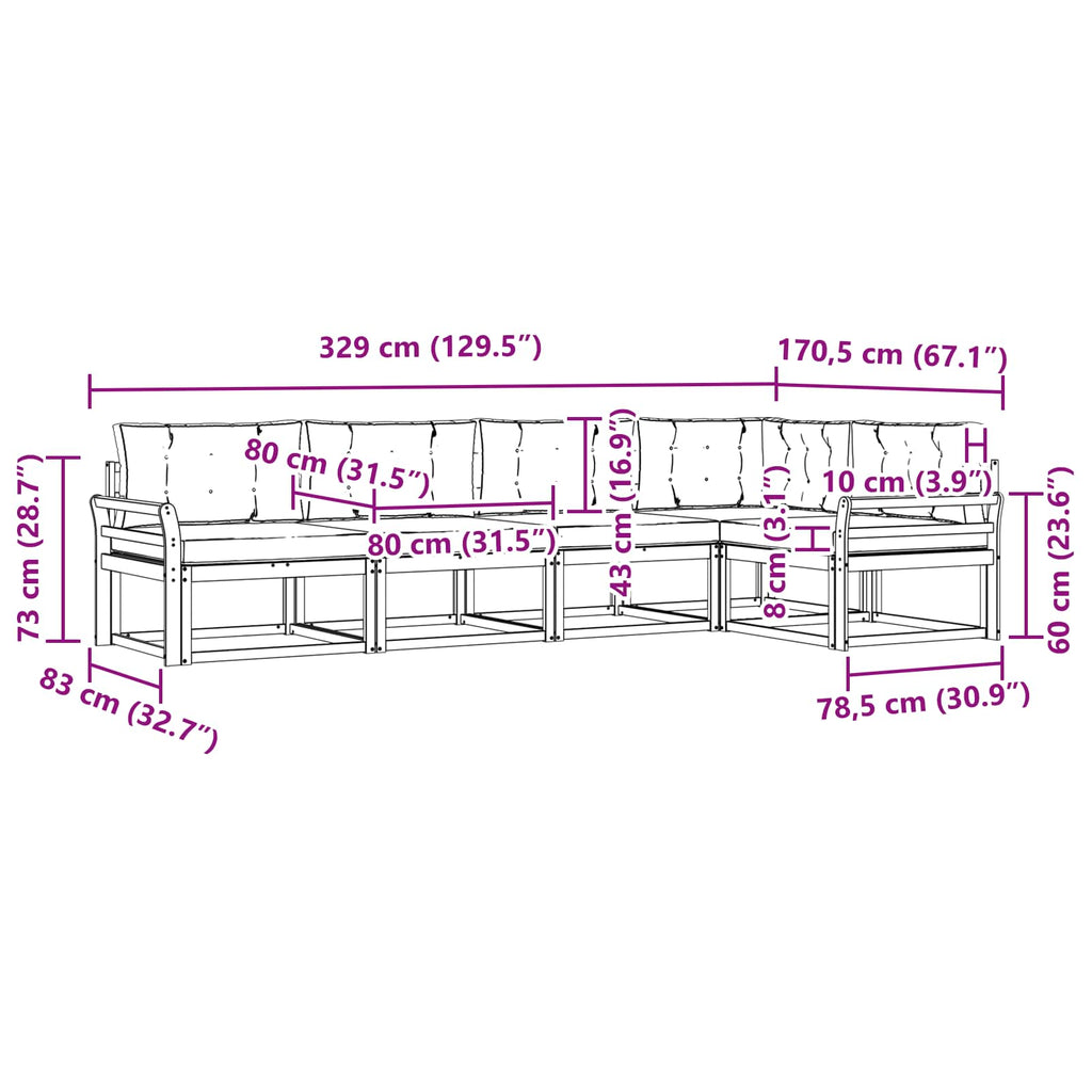 Outdoor-Sofagarnitur mit Kissen 4 pcs Weiß und Beige Polyester