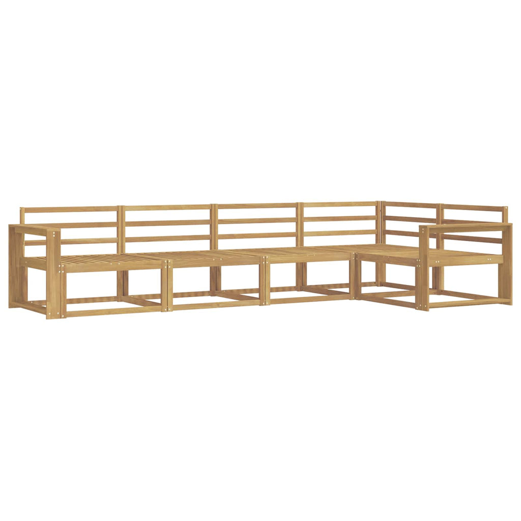 Outdoor-Sofagarnitur 5 pcs Weiß Massivholz Akazie