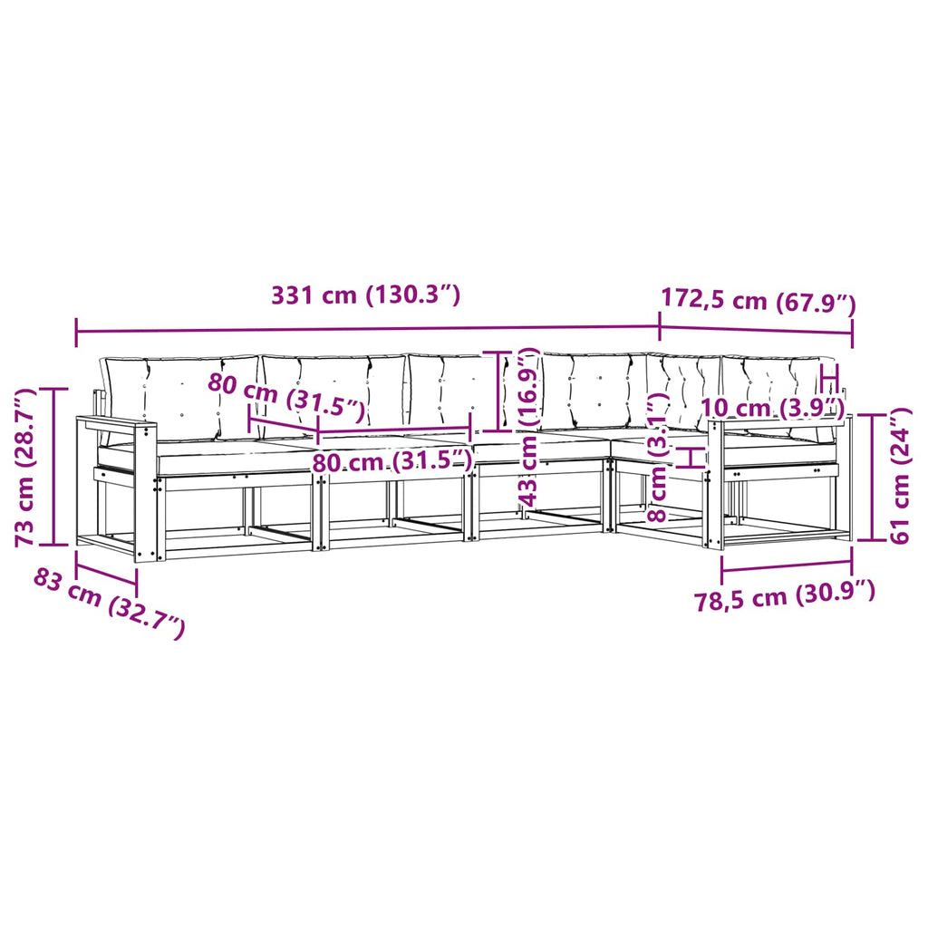 Outdoor-Sofagarnitur mit Kissen 4 pcs Weiß und Creme Polyester