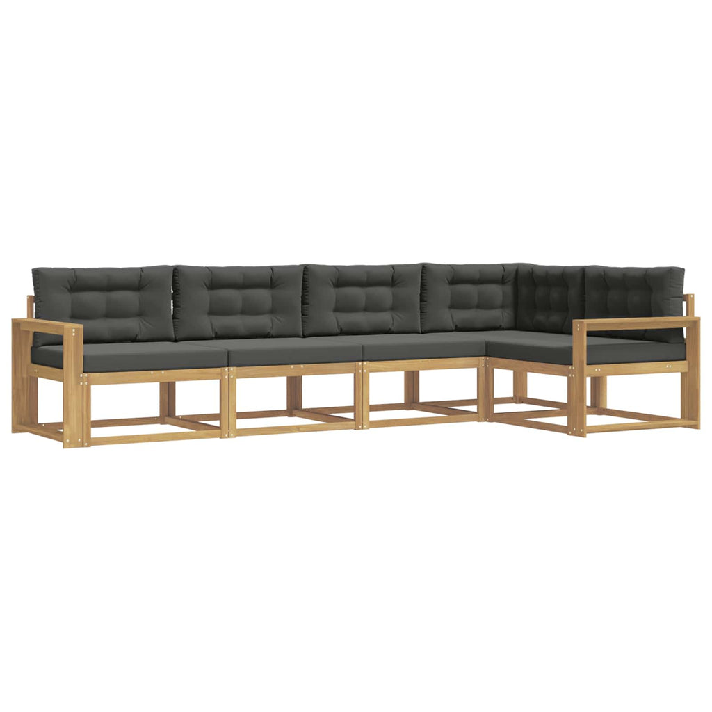 Outdoor-Sofagarnitur 4 pcs Weiß und Anthrazit Polyester