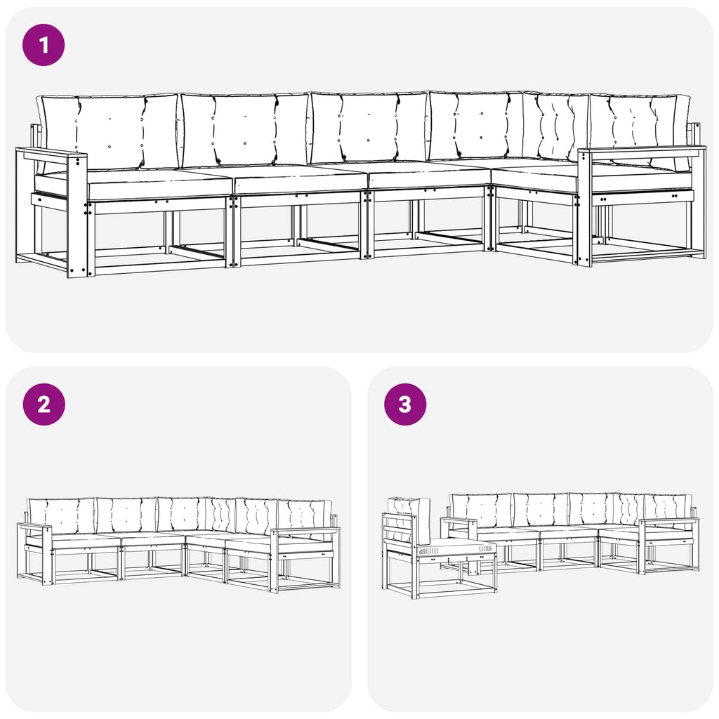 Outdoor-Sofagarnitur 4 pcs Weiß und Anthrazit Polyester