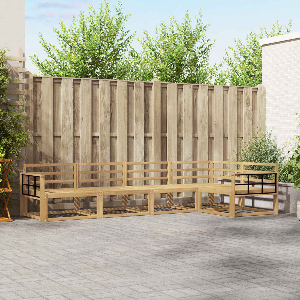 Outdoor-Sofagarnitur 5 pcs Weiß 327 x 168,5 x 73 cm