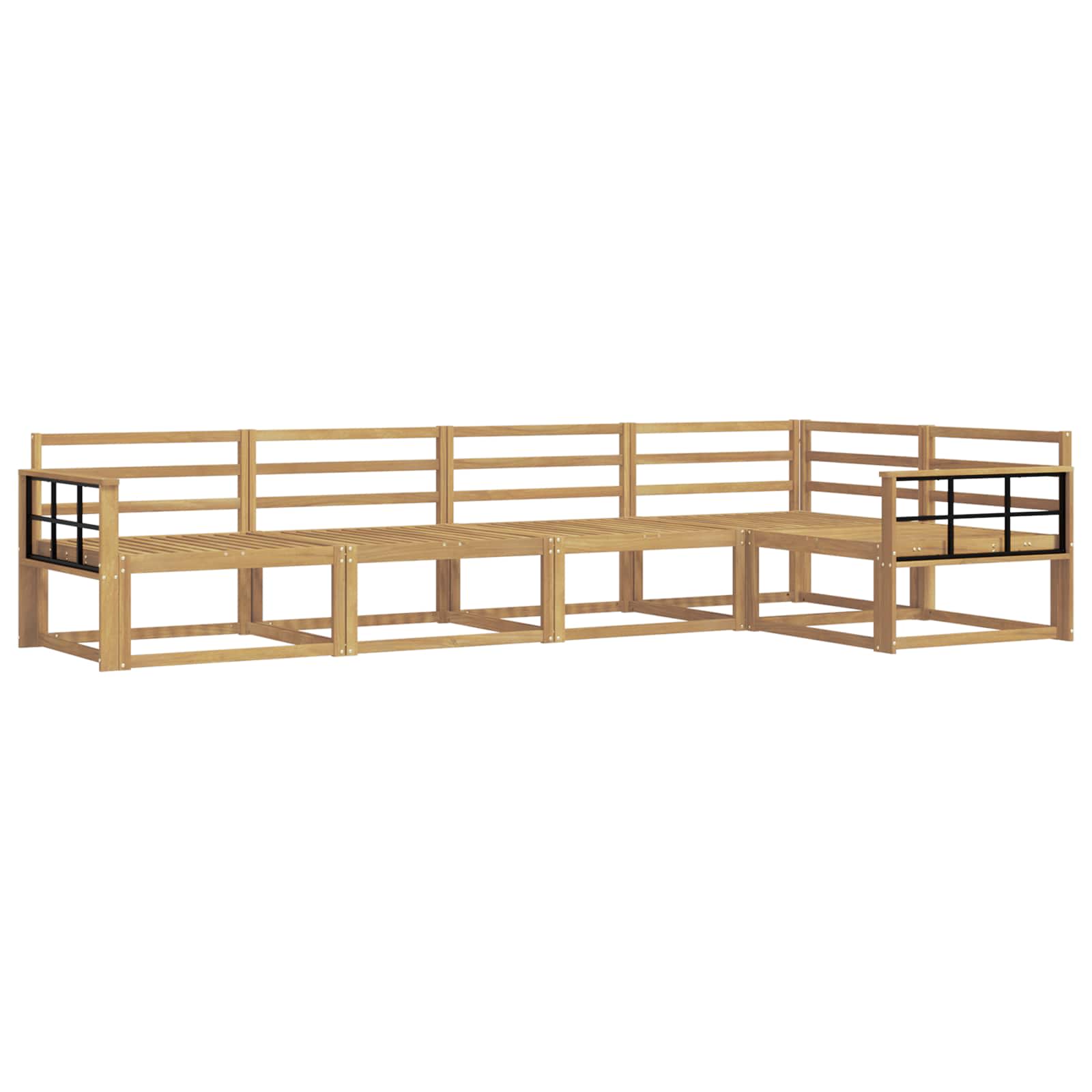 Outdoor-Sofagarnitur 5 pcs Weiß 327 x 168,5 x 73 cm