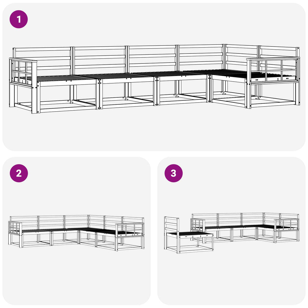 Outdoor-Sofagarnitur 5 pcs Weiß 327 x 168,5 x 73 cm