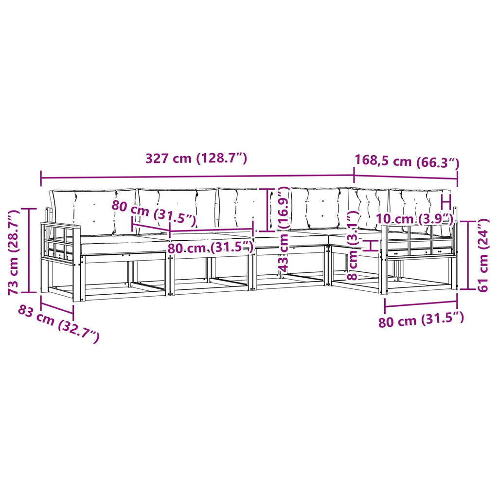 Outdoor-Sofagarnitur 4 pcs Weiß und Hellgrau Polyester