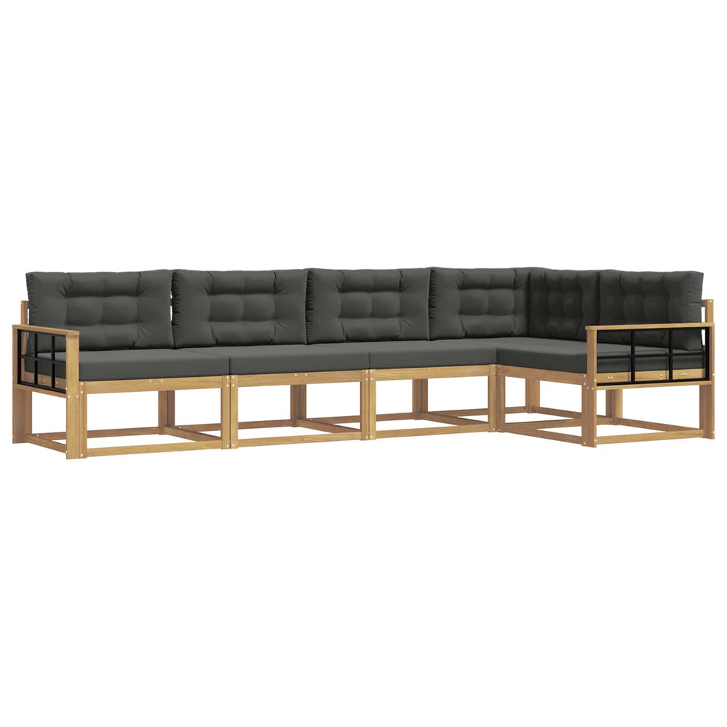Outdoor-Sofagarnitur 4 pcs Weiß und Anthrazit Polyester