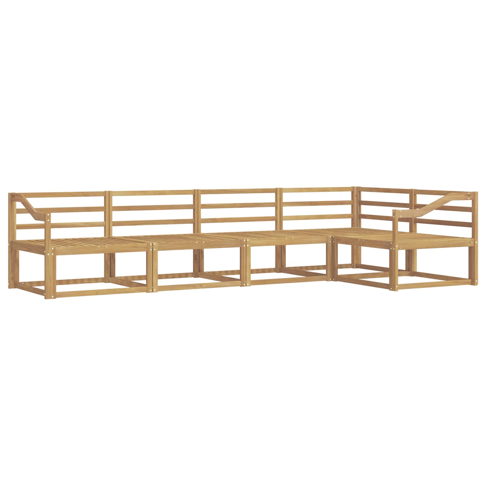 Outdoor-Sofagarnitur 5 pcs Weiß 325 x 166,5 x 73 cm