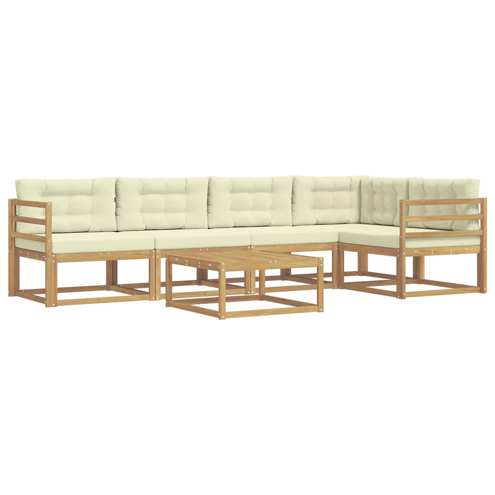 Outdoor-Sofagarnitur 6 pcs Weiß und Creme 79 x 79 x 37 cm