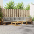 Outdoor-Sofagarnitur 6 pcs Weiß und Hellgrau 79 x 79 x 37 cm
