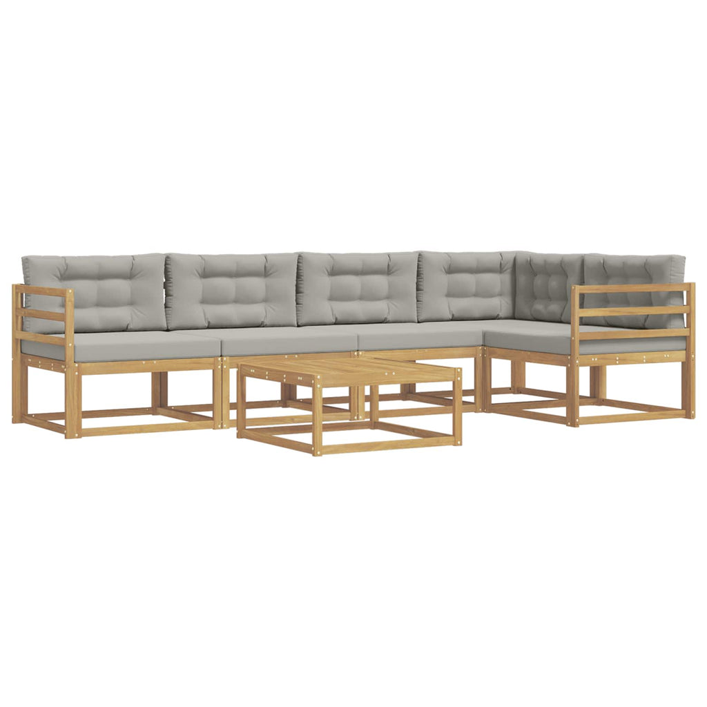 Outdoor-Sofagarnitur 6 pcs Weiß und Hellgrau 79 x 79 x 37 cm