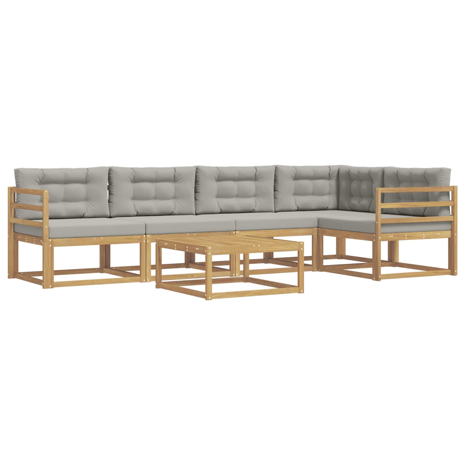 Outdoor-Sofagarnitur 6 pcs Weiß und Hellgrau 79 x 79 x 37 cm