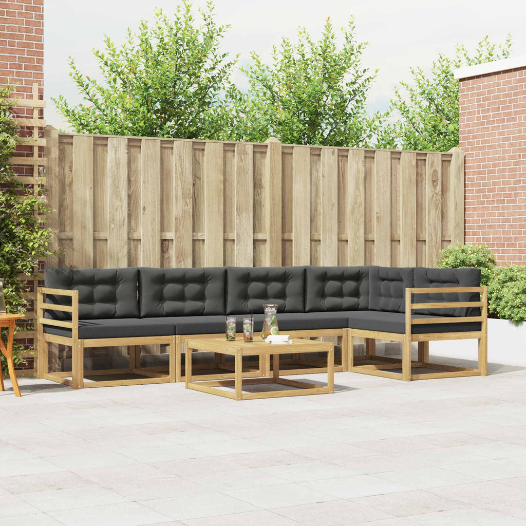 Outdoor-Sofagarnitur 6 pcs Weiß und Anthrazit 79 x 79 x 37 cm