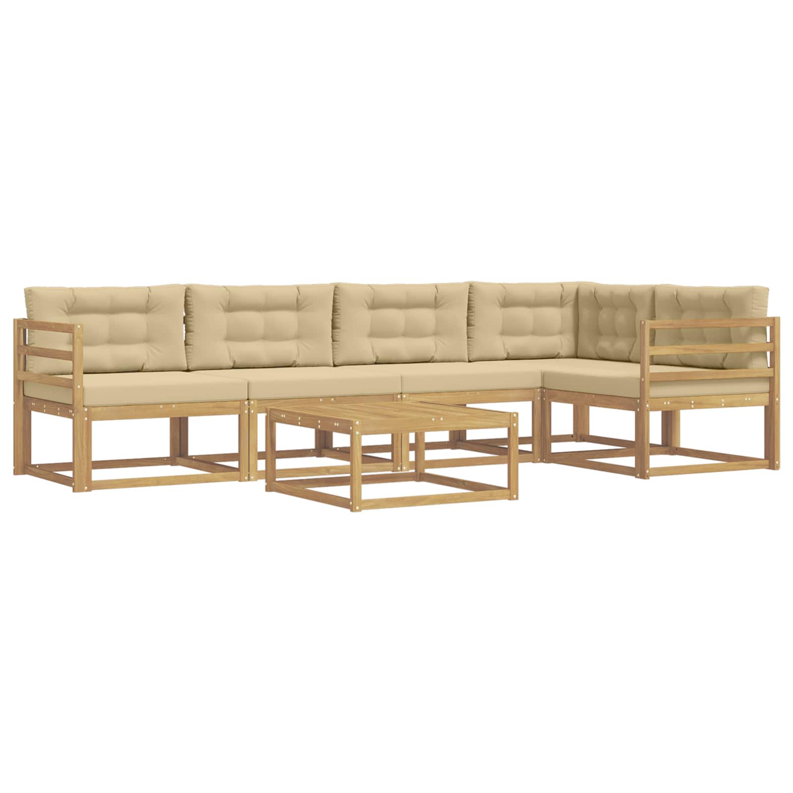 Outdoor-Sofagarnitur 6 pcs Weiß und Beige 79 x 79 x 37 cm