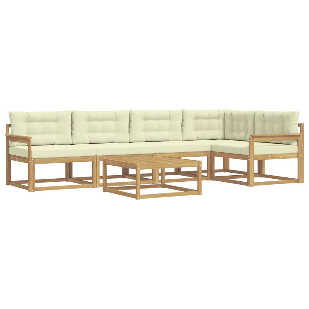 Outdoor-Sofagarnitur 6 pcs Weiß und Creme 79 x 79 x 37 cm