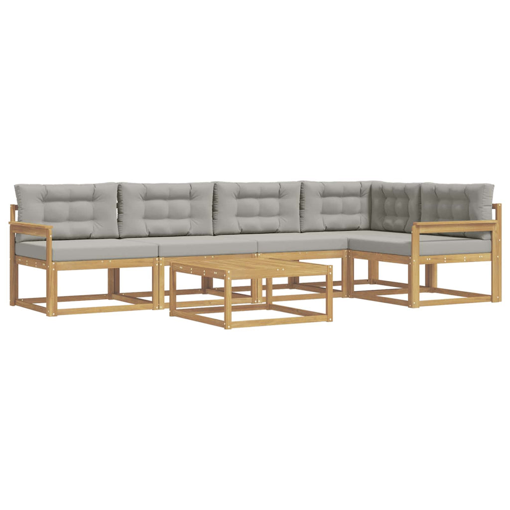 Outdoor-Sofagarnitur 6 pcs Weiß und Hellgrau 79 x 79 x 37 cm