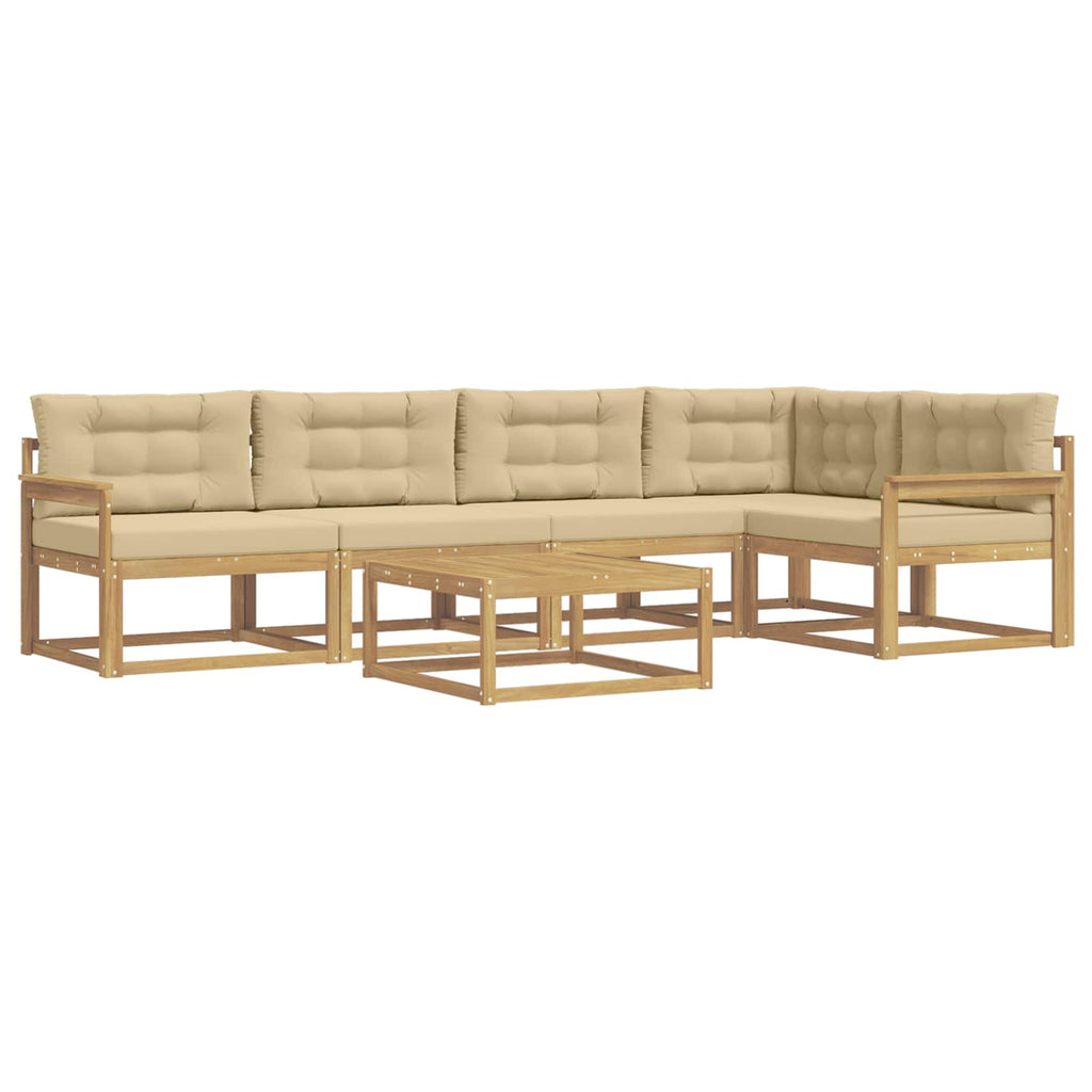 Outdoor-Sofagarnitur 6 pcs Weiß und Beige 79 x 79 x 37 cm
