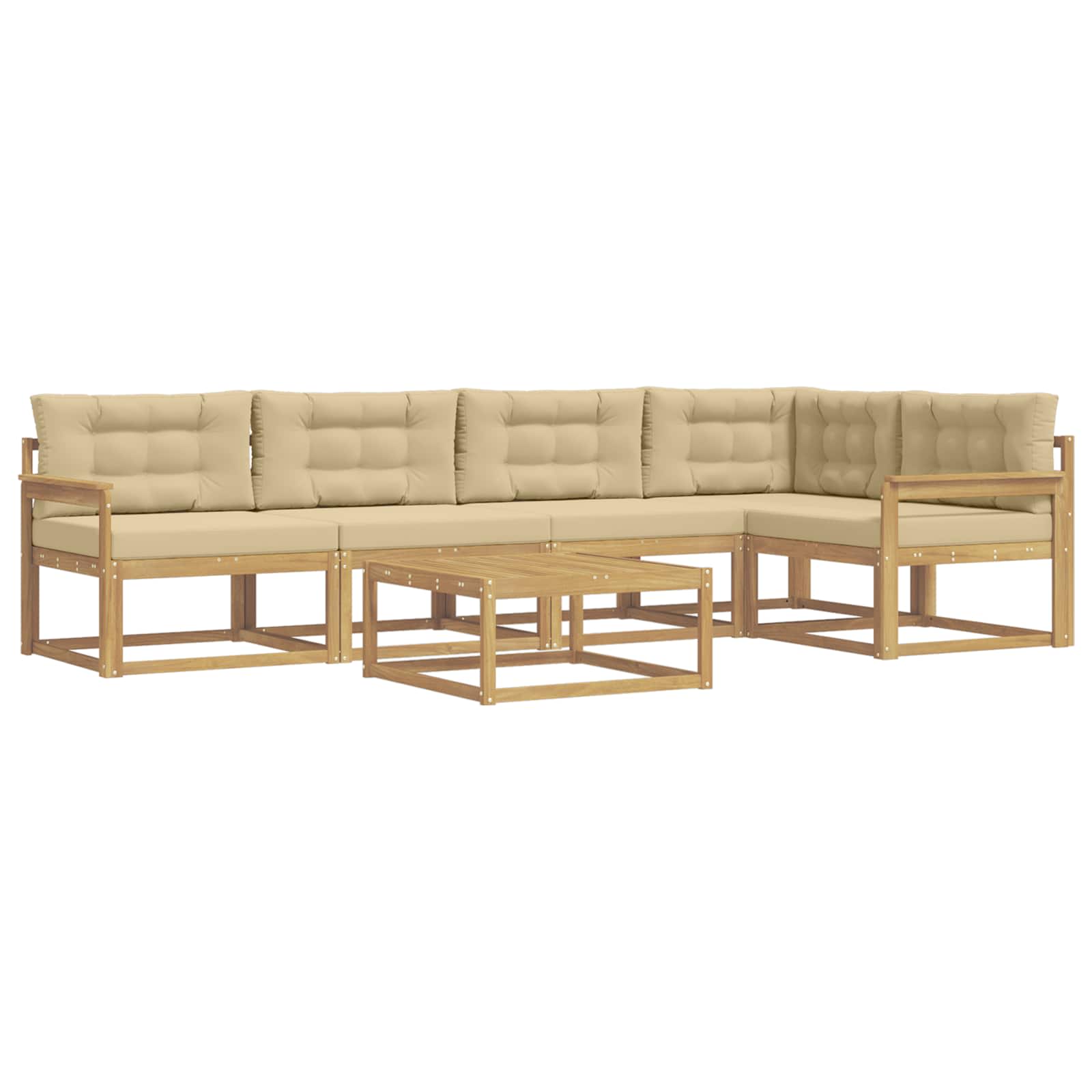 Outdoor-Sofagarnitur 6 pcs Weiß und Beige 79 x 79 x 37 cm