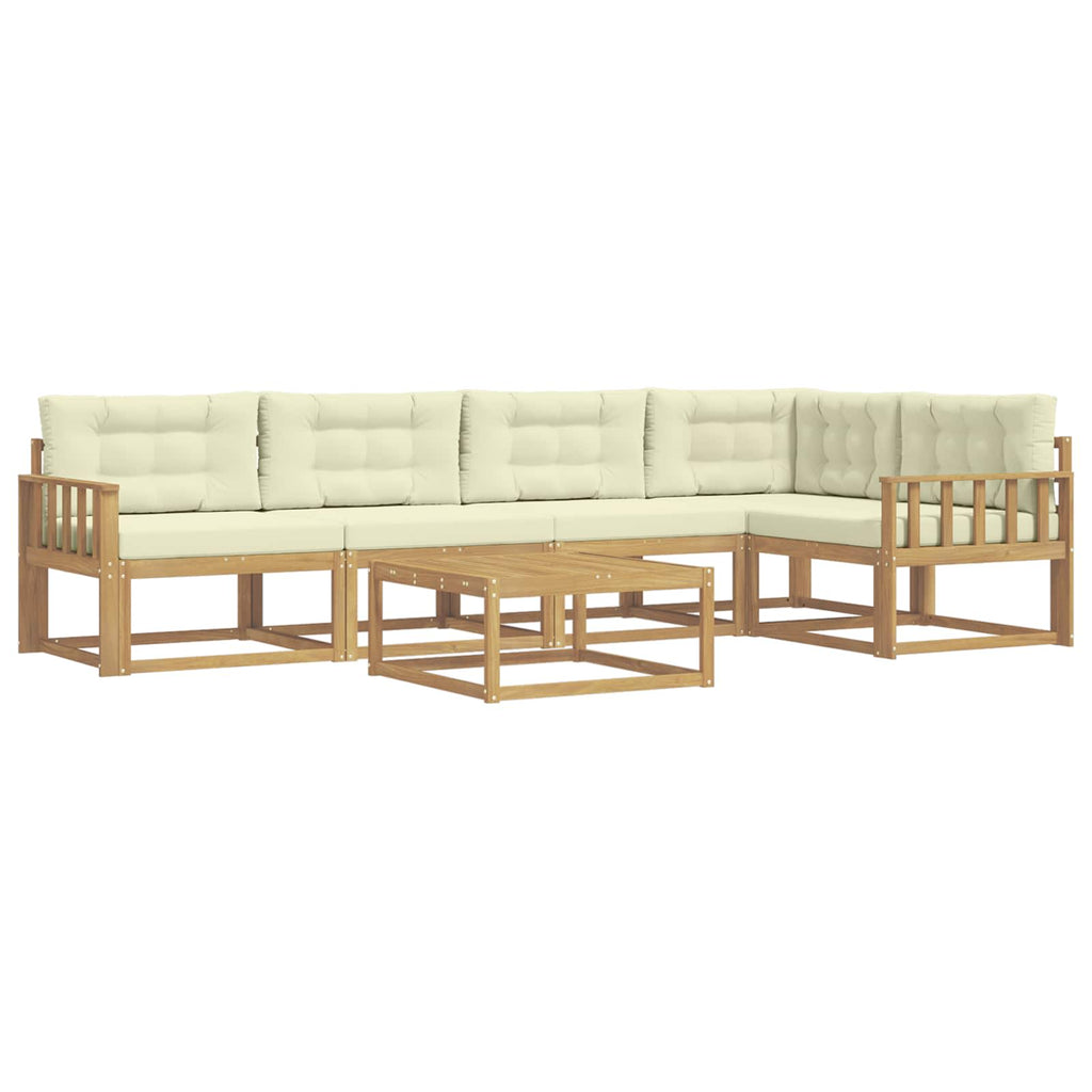 Outdoor-Sofagarnitur 6 pcs Weiß und Creme 79 x 79 x 37 cm