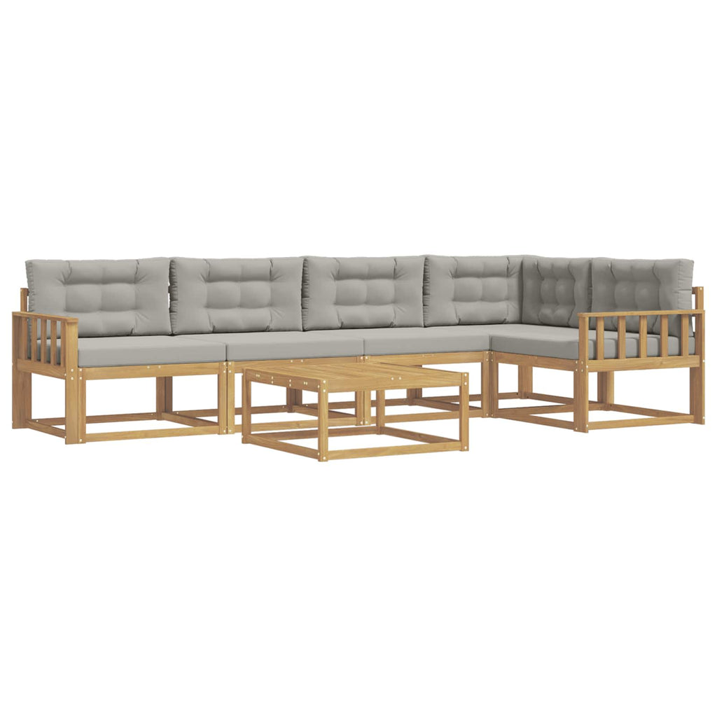 Outdoor-Sofagarnitur 6 pcs Weiß und Hellgrau 79 x 79 x 37 cm