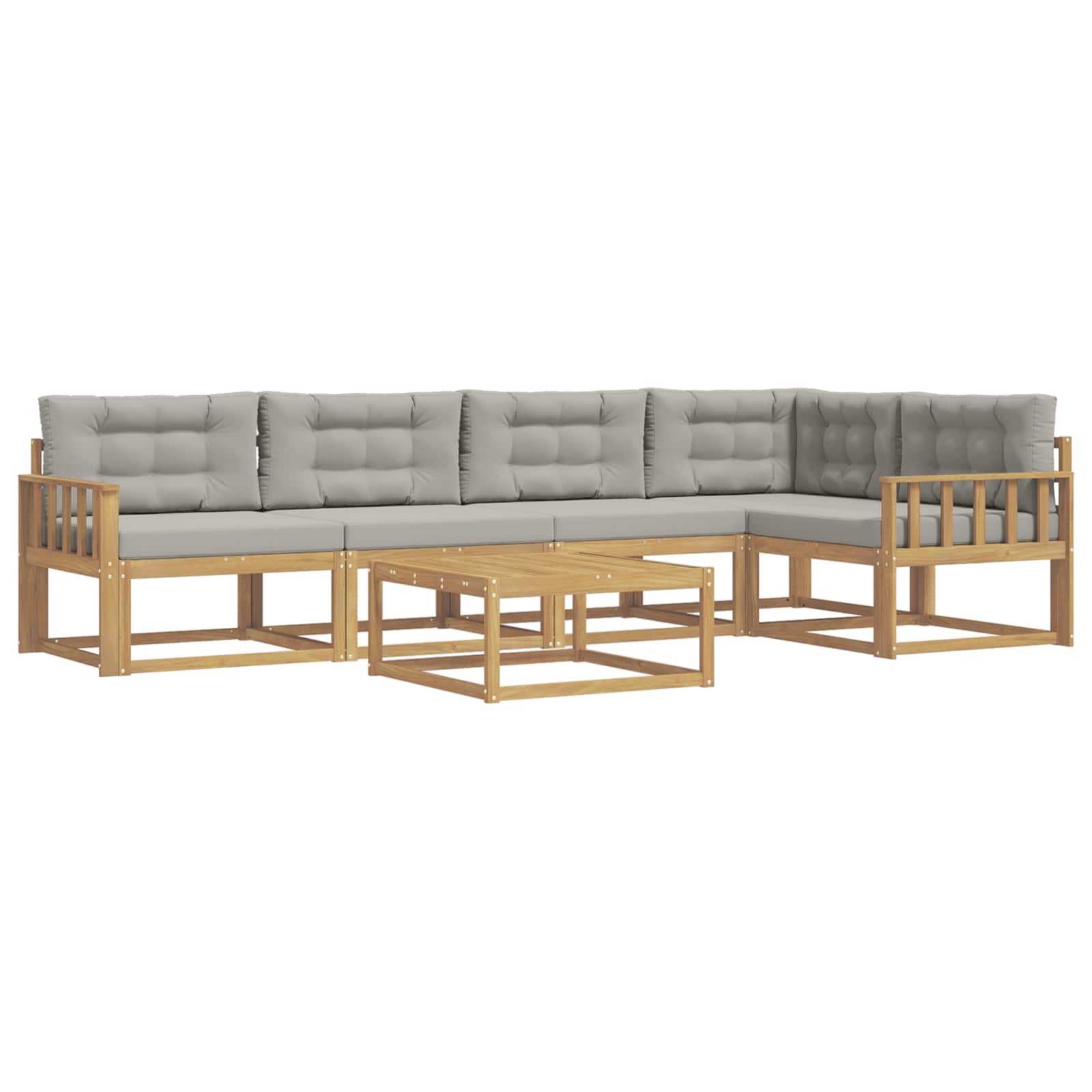 Outdoor-Sofagarnitur 6 pcs Weiß und Hellgrau 79 x 79 x 37 cm