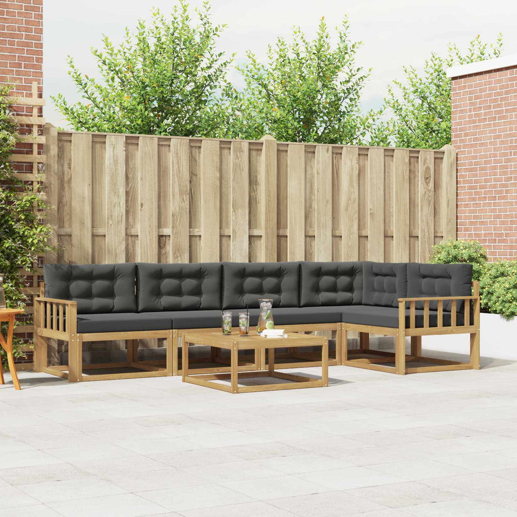Outdoor-Sofagarnitur 6 pcs Weiß und Anthrazit 79 x 79 x 37 cm