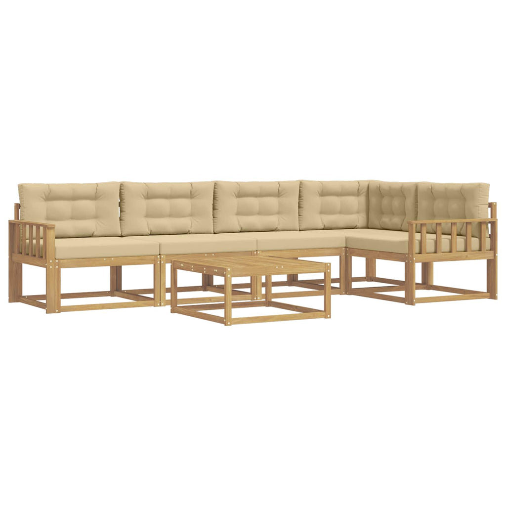Outdoor-Sofagarnitur 6 pcs Weiß und Beige 79 x 79 x 37 cm