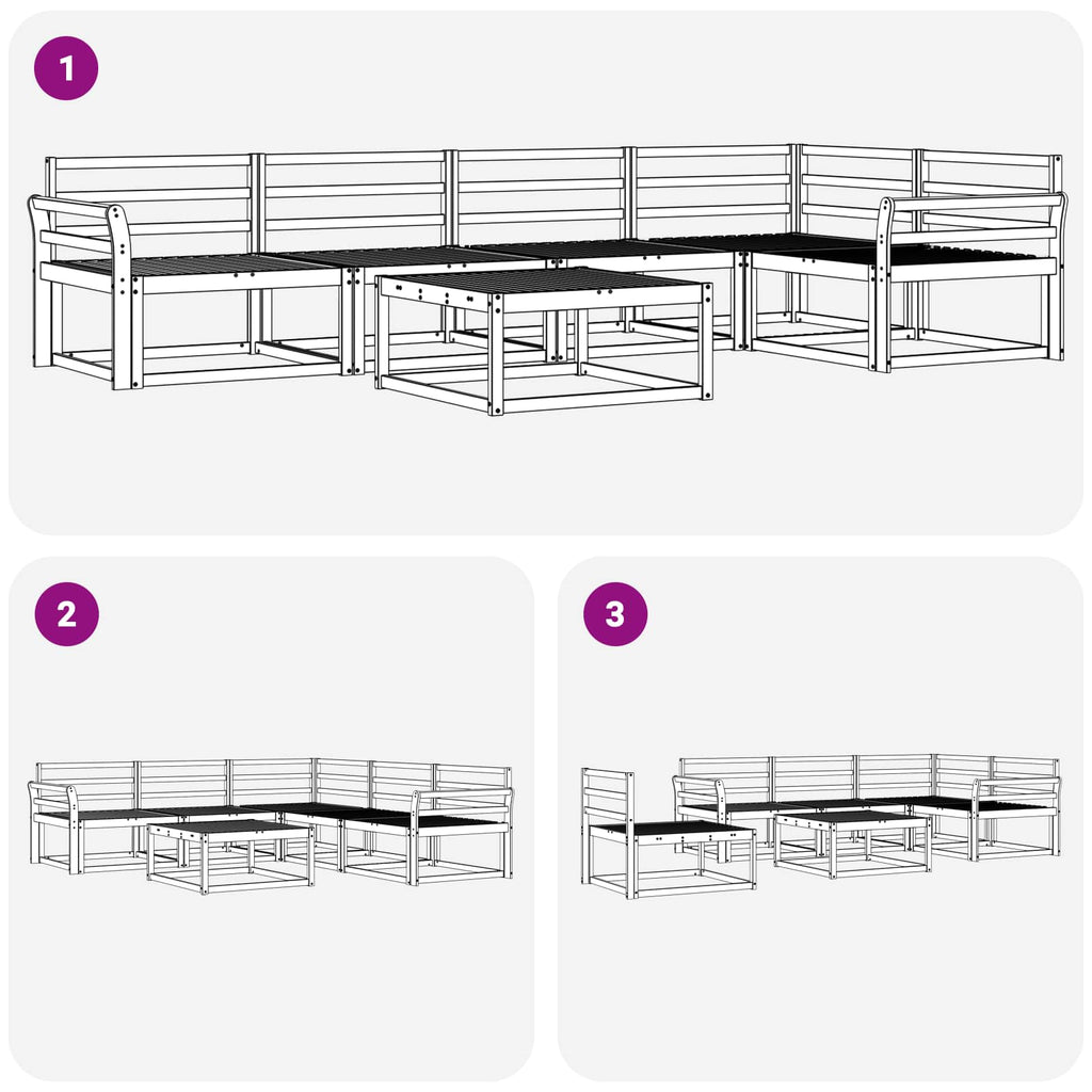 Outdoor-Sofagarnitur 6 pcs Weiß 79 x 79 x 37 cm