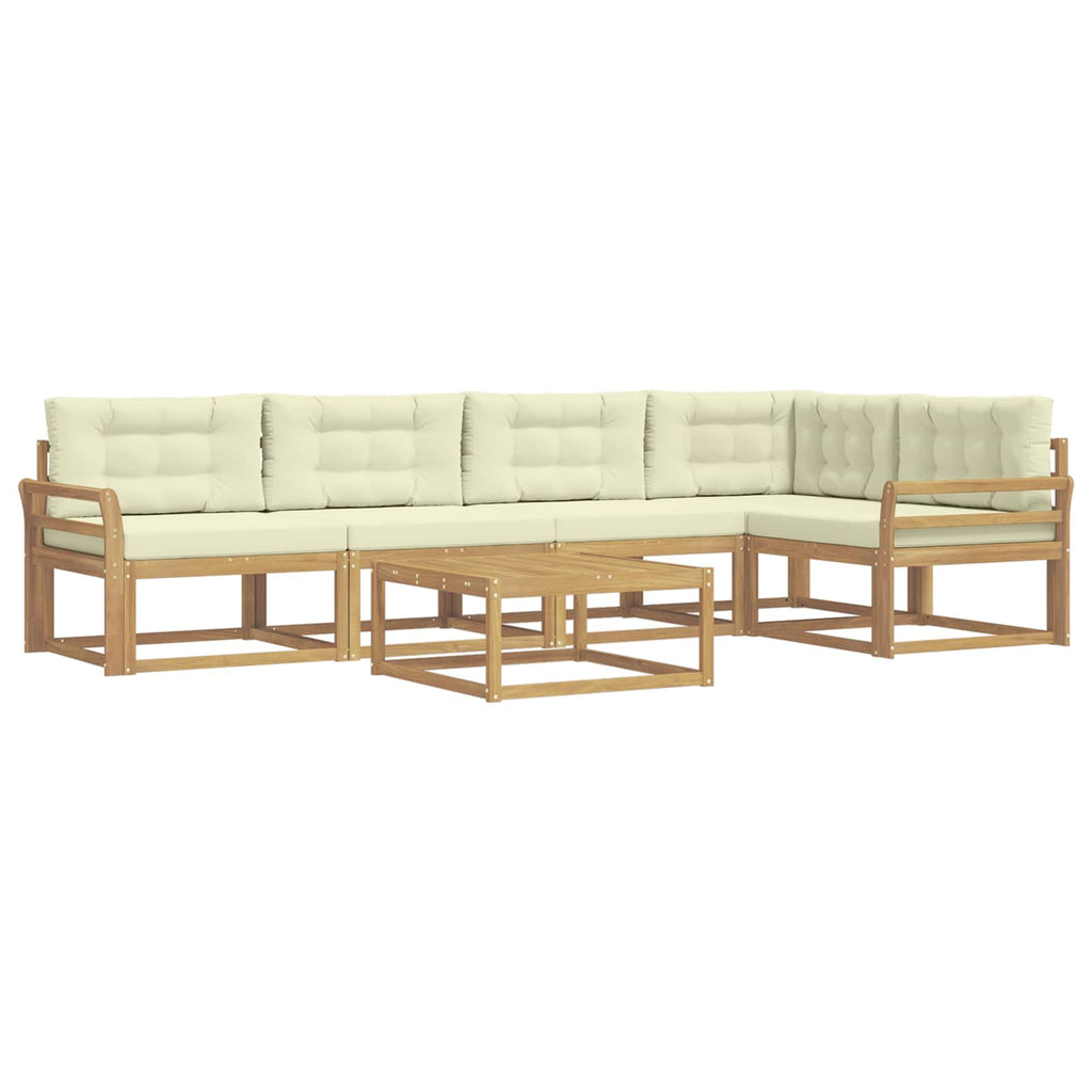 Outdoor-Sofagarnitur 6 pcs Weiß und Creme 79 x 79 x 37 cm