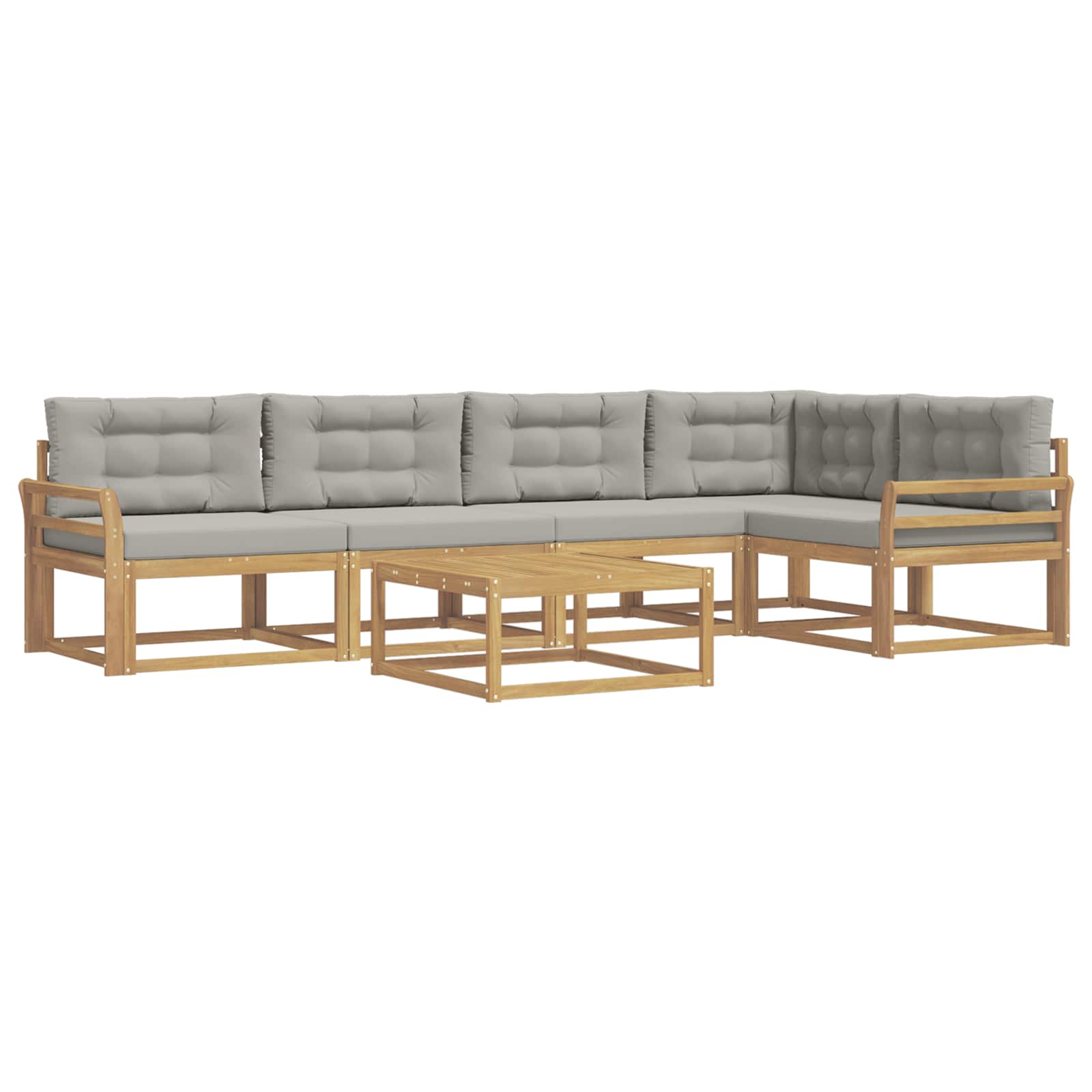 Outdoor-Sofagarnitur 6 pcs Weiß und Hellgrau 79 x 79 x 37 cm