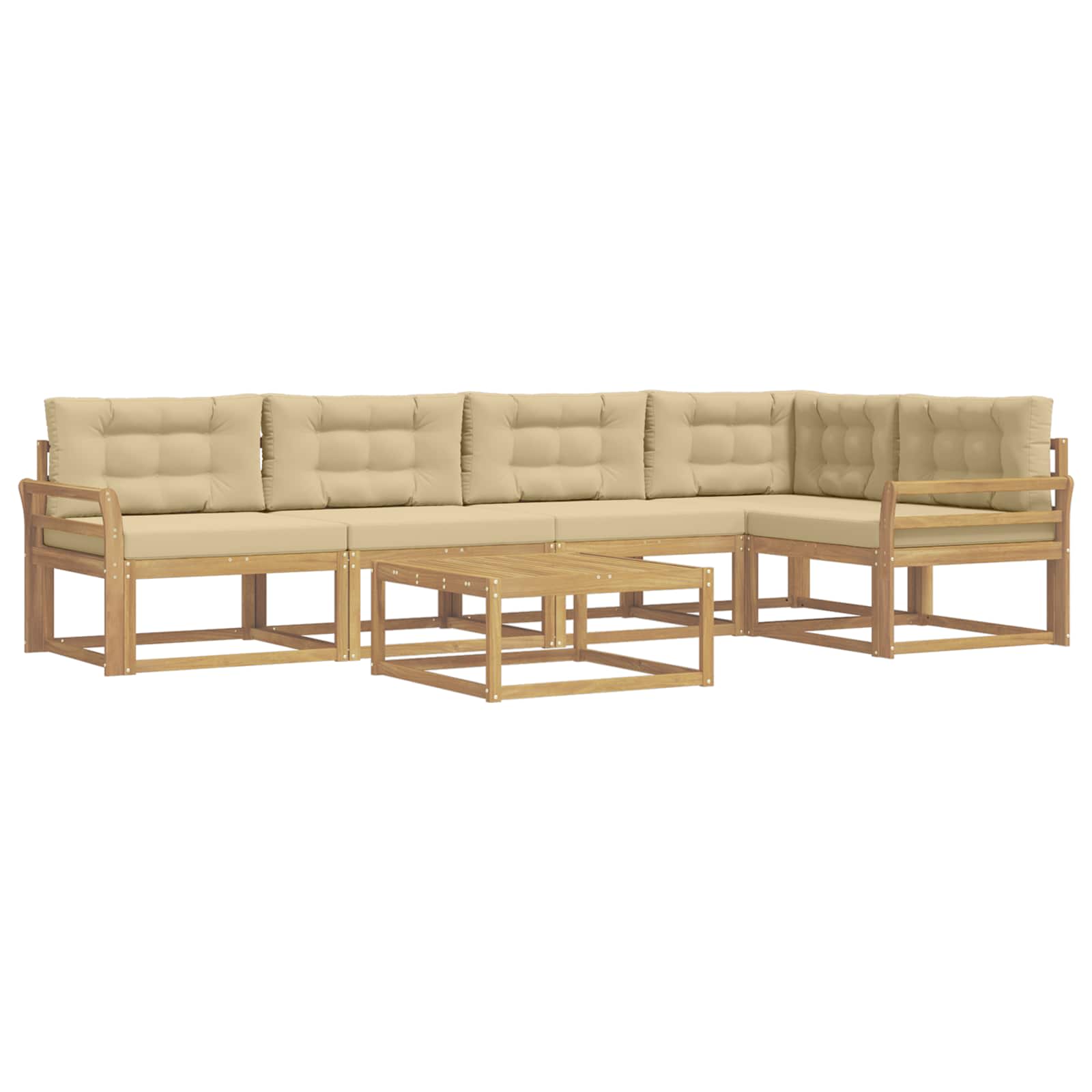 Outdoor-Sofagarnitur 6 pcs Weiß und Beige 79 x 79 x 37 cm