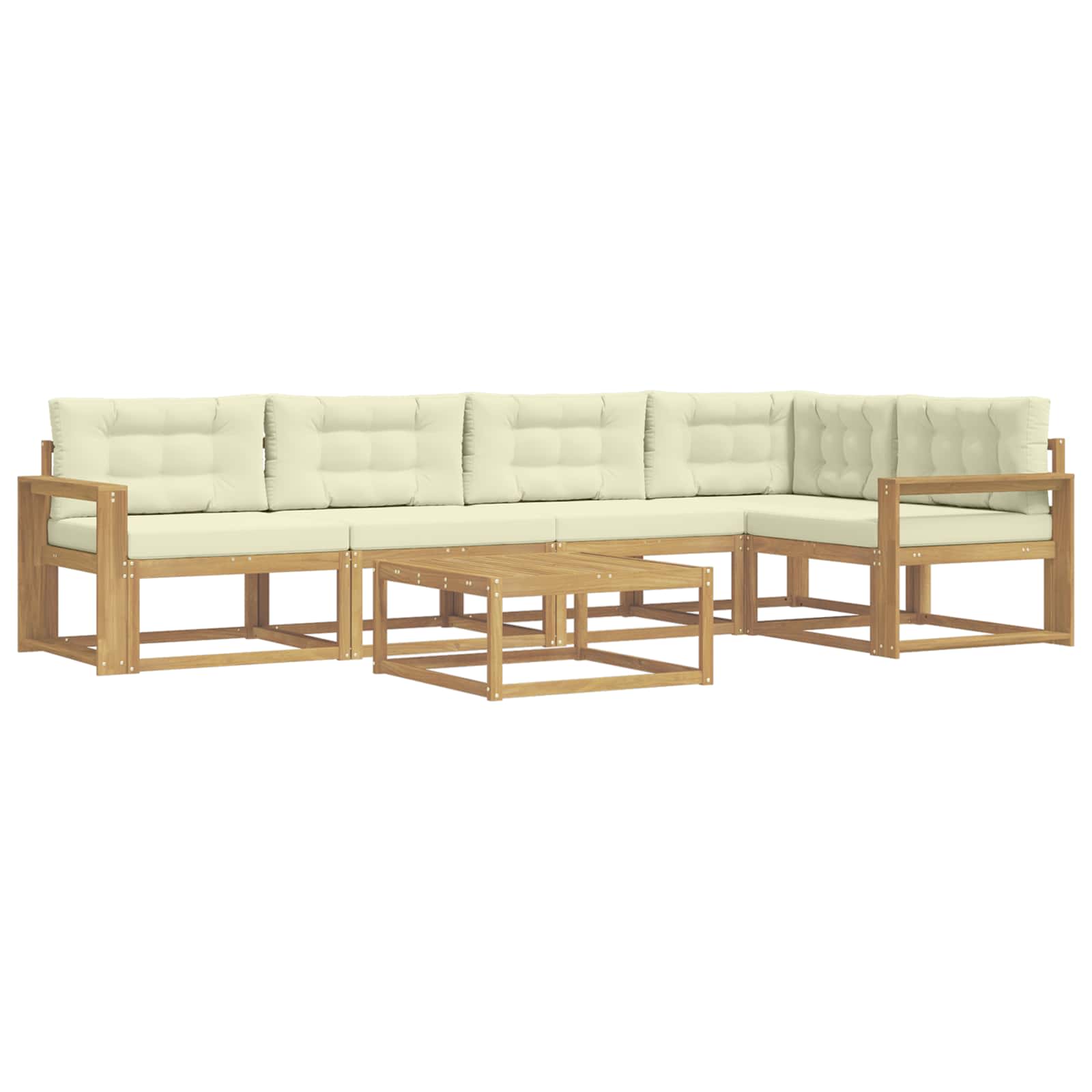 Outdoor-Sofagarnitur 6 pcs Weiß und Creme 79 x 79 x 37 cm