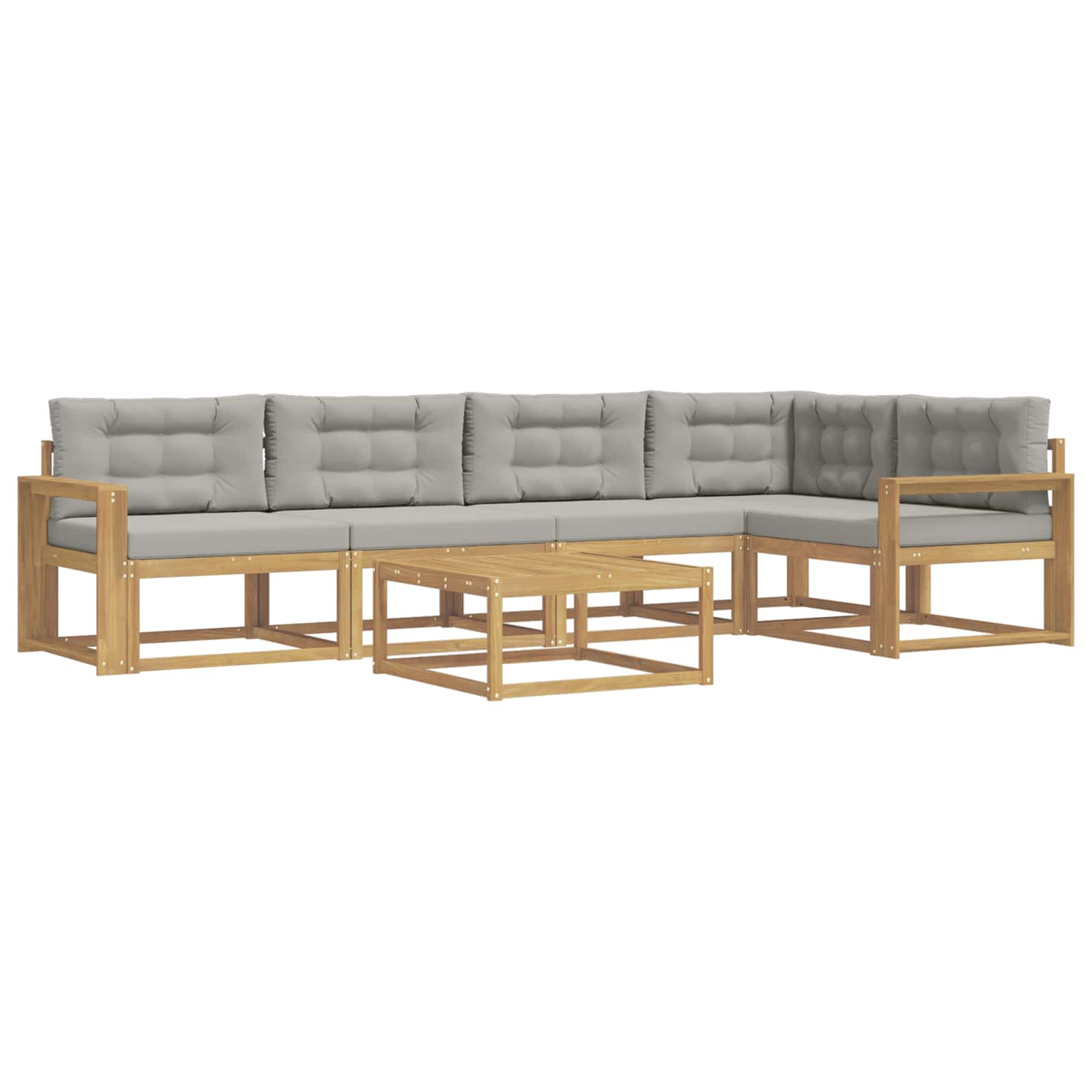 Outdoor-Sofagarnitur 6 pcs Weiß und Hellgrau 79 x 79 x 37 cm