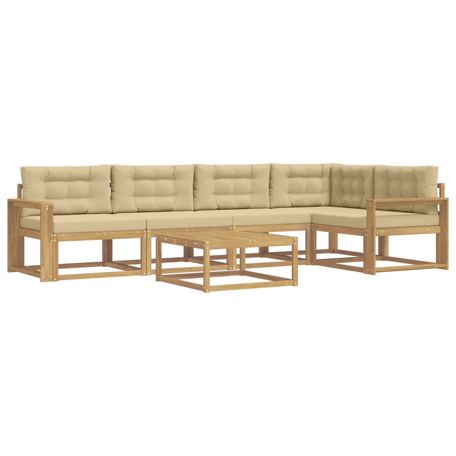 Outdoor-Sofagarnitur 6 pcs Weiß und Beige 79 x 79 x 37 cm