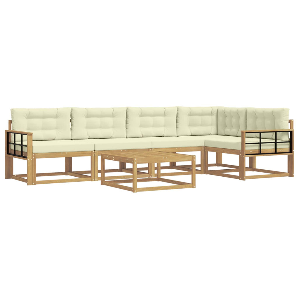 Outdoor-Sofagarnitur 6 pcs Weiß und Creme 79 x 79 x 37 cm