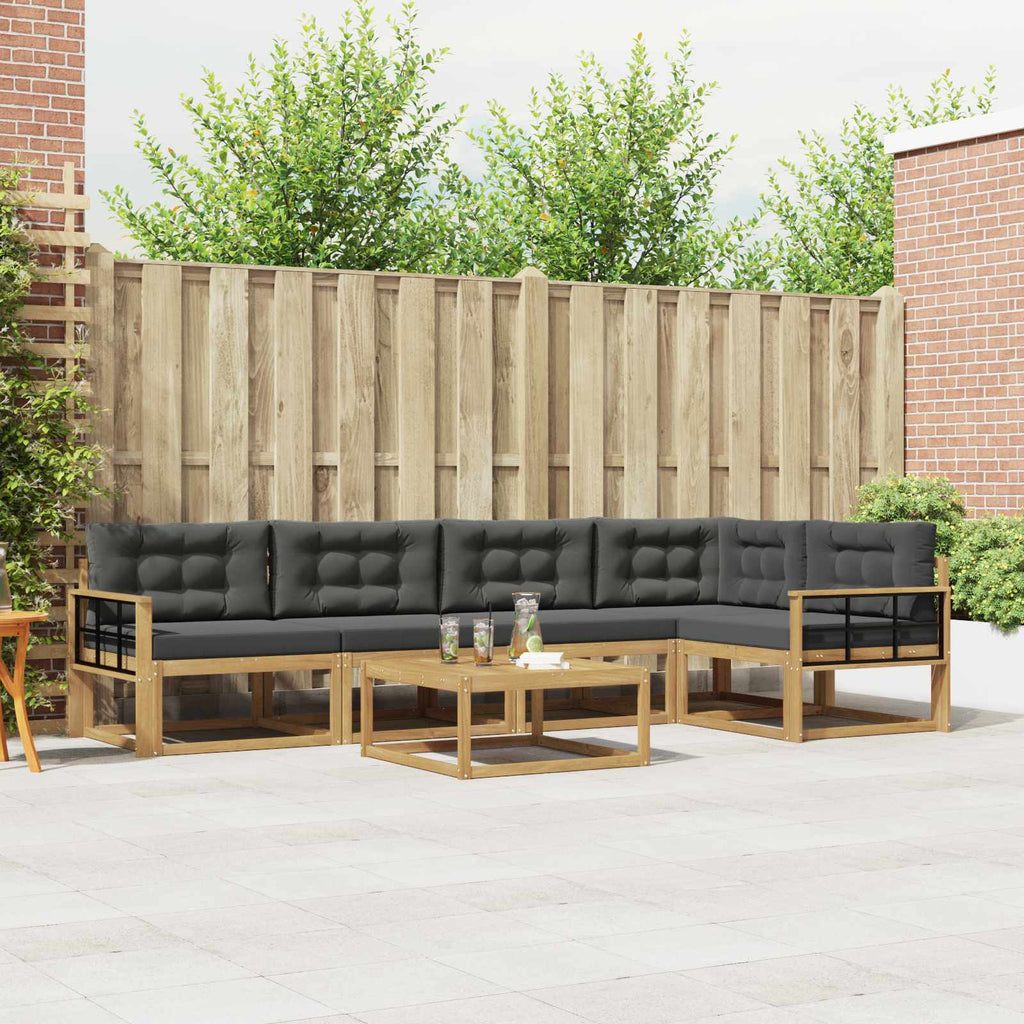 Outdoor-Sofagarnitur 6 pcs Weiß und Anthrazit 79 x 79 x 37 cm