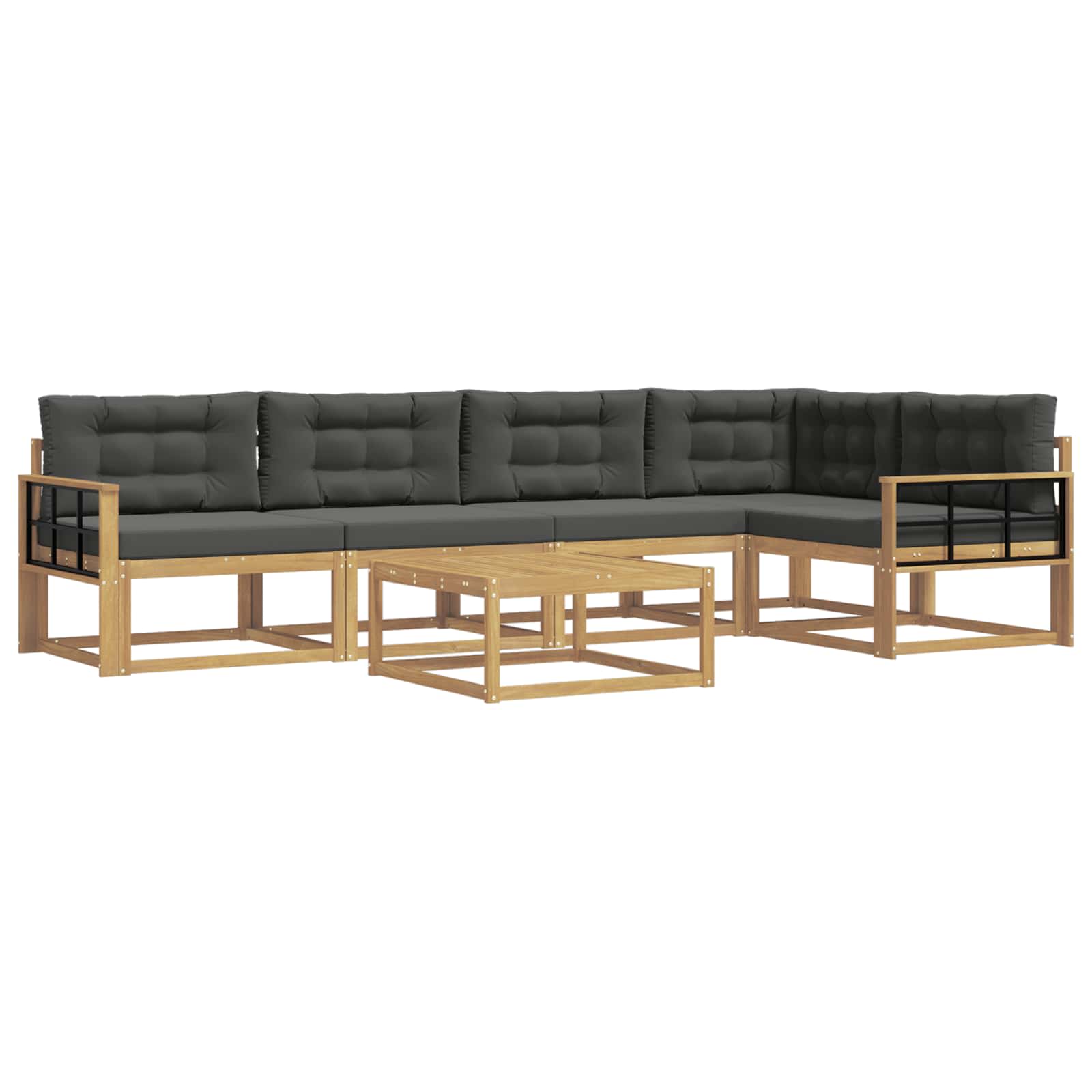 Outdoor-Sofagarnitur 6 pcs Weiß und Anthrazit 79 x 79 x 37 cm