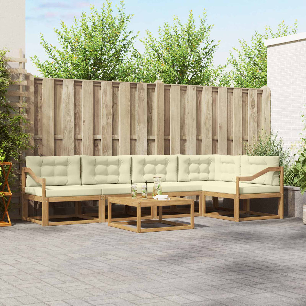 Outdoor-Sofagarnitur 6 pcs Weiß und Creme 79 x 79 x 37 cm