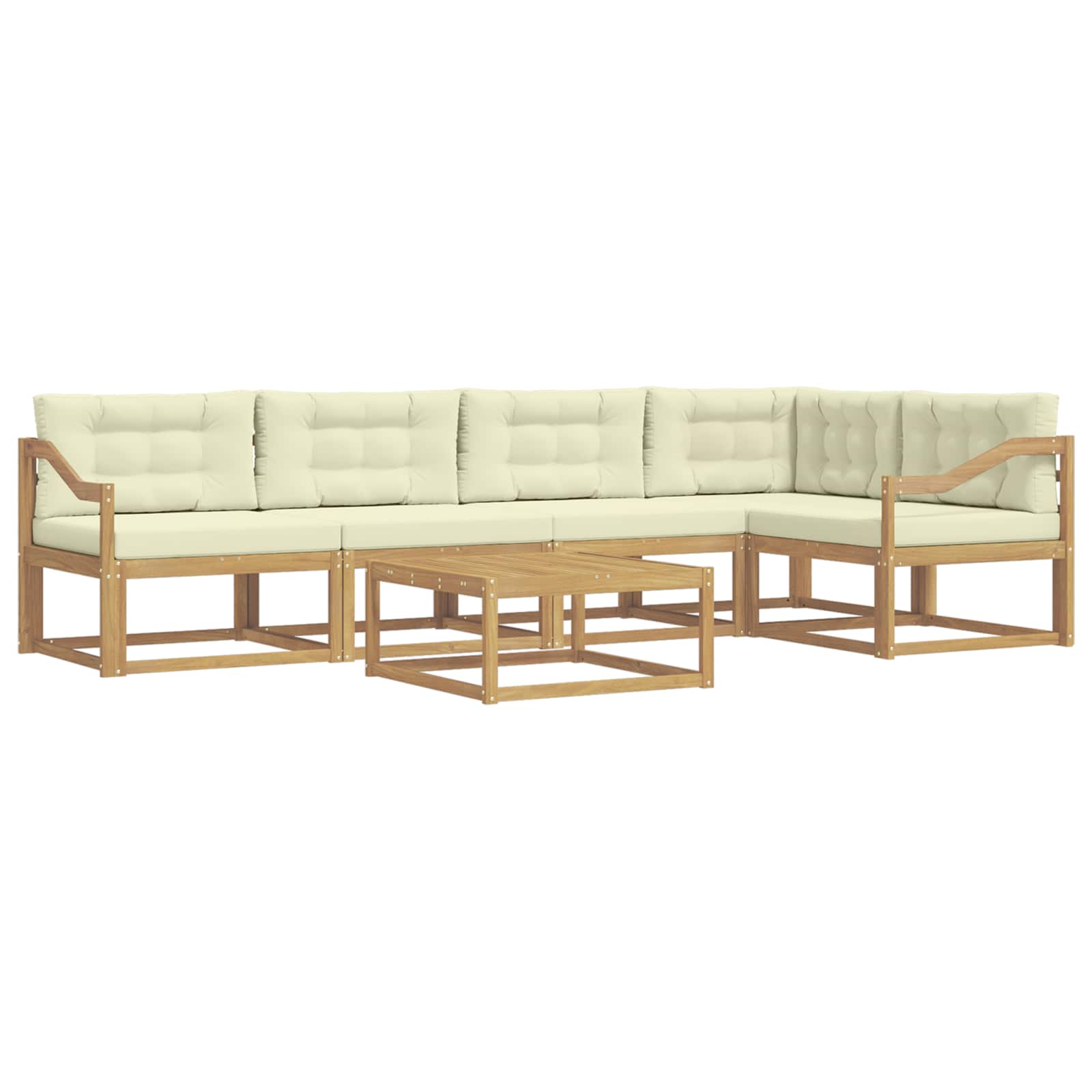 Outdoor-Sofagarnitur 6 pcs Weiß und Creme 79 x 79 x 37 cm