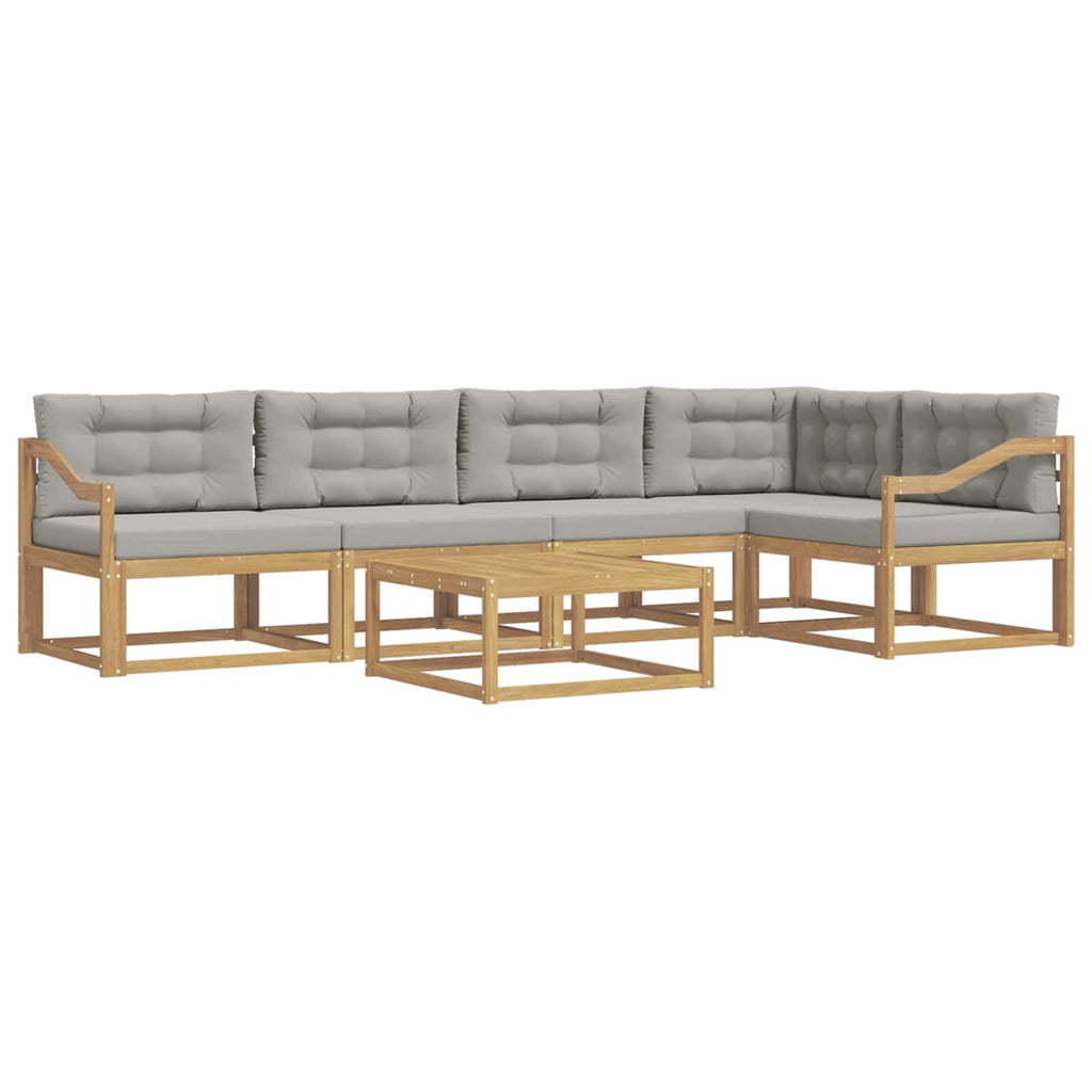 Outdoor-Sofagarnitur 6 pcs Weiß und Hellgrau 79 x 79 x 37 cm
