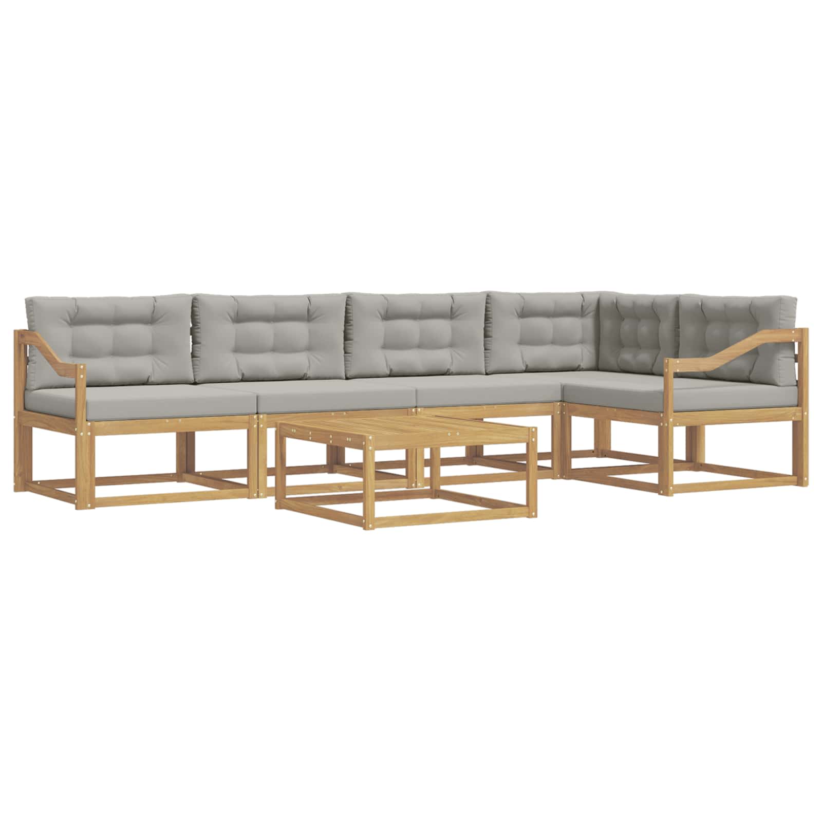 Outdoor-Sofagarnitur 6 pcs Weiß und Hellgrau 79 x 79 x 37 cm