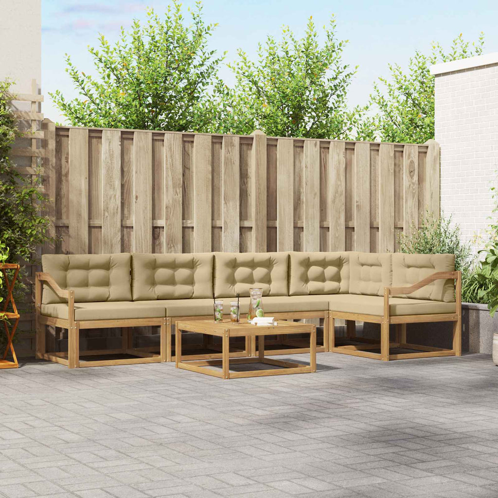 Outdoor-Sofagarnitur 6 pcs Weiß und Beige 79 x 79 x 37 cm