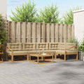 Outdoor-Sofagarnitur 6 pcs Weiß und Beige 79 x 79 x 37 cm