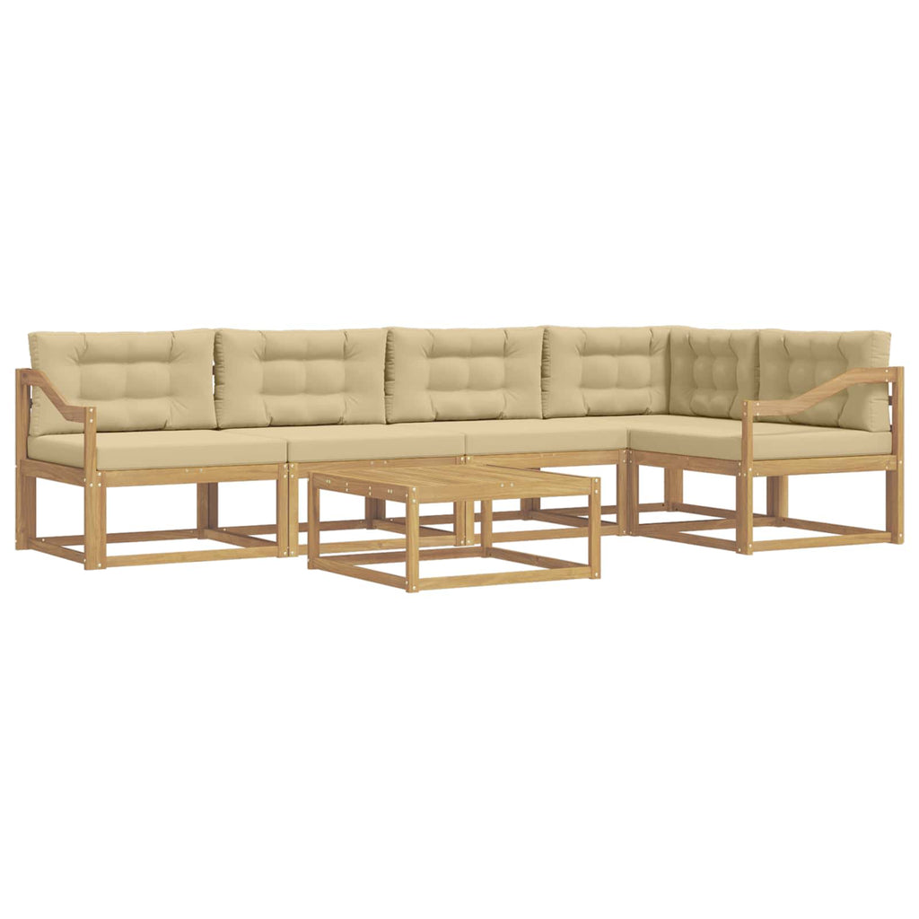Outdoor-Sofagarnitur 6 pcs Weiß und Beige 79 x 79 x 37 cm